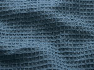 Waffelpiqué Baumwolle - Waffeloptik - uni jeansblau