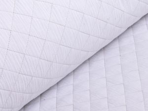 Musselin Double Gauze Rautenstepper - uni weiß