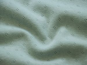 Jersey Feinstrick Ajoure Pointoille - Rauten Lochmuster - mint