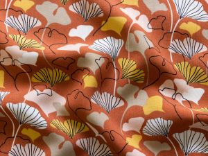 Webware Viskose - Ginkgoblätter - orange