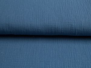 Baumwoll Musselin Double Gauze uni dunkelblau