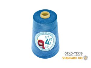 Nähgarn Overlock XXL - Ökotex 100 - Lauflänge 4570m (5000Y) - uni azurblau