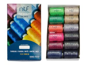 Garn-Set mit 12 Garnrollen je 1000m - Naturmix