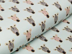 Jersey Ilja mit Glitzer - Zebragesichter - mint