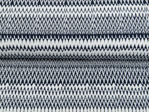 Jersey Viskose Estella - Zick Zack-Muster - weiß