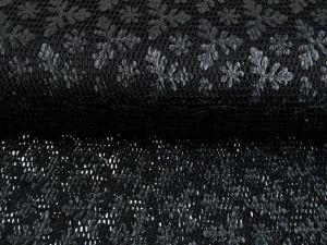 Mesh Estella mit Blätter - schwarz