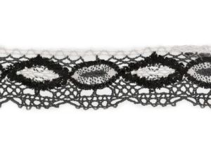Spitzenband ca. 30mm - geschwungenes Muster - schwarz