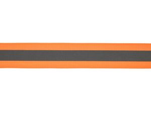 Ripsband reflektierend 25 mm - neonorange
