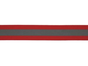 Ripsband reflektierend 25 mm - rot