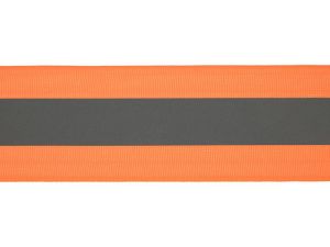 Ripsband reflektierend 50 mm - neonorange
