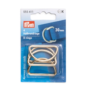 Prym Halbrundringe - D-Ringe Metall 4 Stück 30 mm - goldfarben