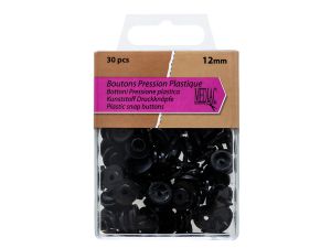 Druckknöpfe aus Kunststoff ca. 12 mm 30 Stück - schwarz