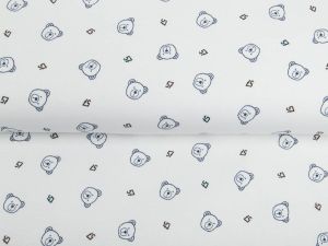 Interlock Sanetta - Teddygesichter und Zahlen - weiß