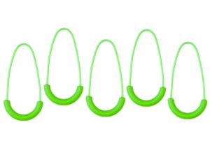 Reißverschluss-Anhänger / Zipper Schlaufe 5,5 cm 5 Stück - neongrün
