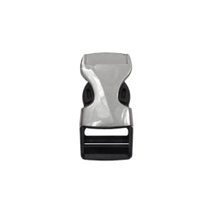 Steckschnalle  zweifarbig ca. 20 mm - grau-schwarz