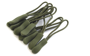 RV-Anhänger/Zipper Schlaufe 6,6 cm 10 Stück - khaki