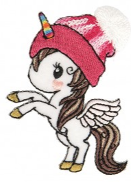 Applikation zum Aufbügeln - verkleidetes Einhorn - weiß/rosa