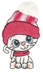 Applikation zum Aufbügeln - verkleidete Katze - weiß/rosa