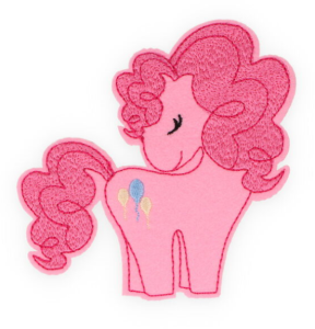 Applikation zum Aufbügeln ca. 9,5 cm x 10 cm - verträumtes Pony - pink