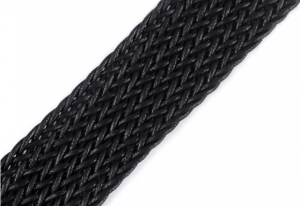 Gurtband geflochten 40 mm - uni schwarz