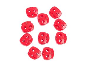 Kordelstopper für ca. 3 mm Kordeldurchmesser - 10 Stk - rot