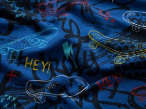 Leicht angerauter Sweat Swafing Montreal - Skateboard - blau