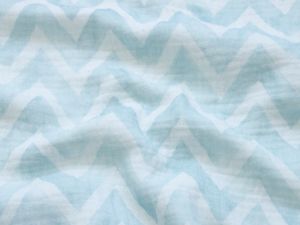 Musselin Baumwolle Double Gauze Swafing Thea - Chevrons - weiß-mint