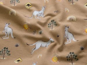Jersey Swafing Australien by Christiane Zielinski - hüpfende Kängurus - camel