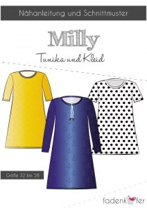 Papier-Schnittmuster Fadenkäfer MILLY Tunika - Kleid Damen