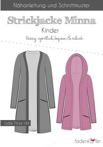 Papier-Schnittmuster Fadenkäfer Minna Strickjacke Kinder