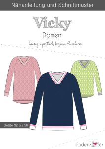 Papier-Schnittmuster Fadenkäfer - Pullover Vicky - Damen
