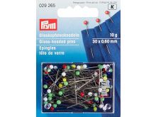 Glaskopfstecknadeln Prym ST 0,60 x 30 mm - bunt - 10g