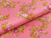 Webware Viskose Radiance mit Foliendruck - Rosella by Penelope - Wildrosen - altrosa