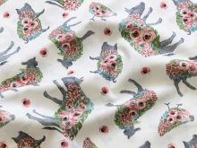 Webware Baumwolle Swafing French Hill Farm by Blank Quilting - floraler Bauernhof - wollweiß