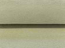 Bündchen glatt 35 cm im Schlauch - 1mm - breite Streifen - weiß-grün