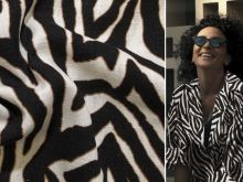 Webware Viskose Leinen - Animalprint  - schwarz - weiß