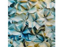 French Terry - Blümchen - blau - creme