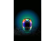  French Terry Digitaldruck Stenzo PANEL ca. 75 cm x 50 cm - Motorradhelm - schwarz - petrol