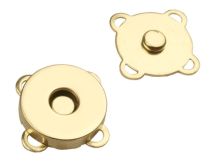 Magnetverschluss 4 Stk. ( 16 Teile )  zum Annähen Ø18 mm - gold