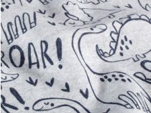 Angerauter Sweat - Dinos - hellgrau 