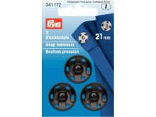 Prym 3 Annäh-Druckknöpfe MS 21 mm - schwarz