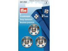 Prym 3 Annäh-Druckknöpfe MS 21 mm - silberfarben