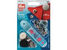 Prym 6 NF-Druckknopf Anorak flach MS 20 mm - silberfarben