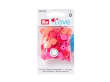 Color Snaps Druckknöpfe Prym Love 30 Stück/12,4mm gemischt - rot,apricot, pink