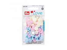 Color Snaps Druckknöpfe Prym Love 30 Stück/12,4mm gemischt - pastellblau,pastellrosa,altweiß
