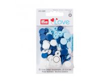 Color Snaps Druckknöpfe Prym Love 30 Stück/12,4mm gemischt - dunkles blau,blau,weiß