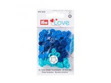 Color Snaps Druckknöpfe Prym Love 30 Stück/12,4mm gemischt - Sterne - dunkles blau,türkis,blau