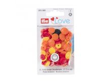 Color Snaps Druckknöpfe Prym Love 21 Stück/13,6mm gemischt - Blumengesichter - orange,rot,gelb