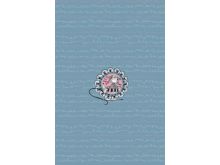 Jersey Digitaldruck Stenzo Sewing PANEL ca. 60 cm x 50 cm - Mädchen mit Nadel und Faden - blau
