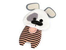 Textilapplikation/Aufnäher 44 x 68 mm - Hund - braun/weiß